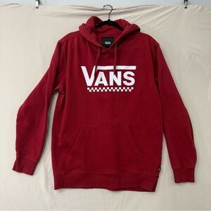 Vans‎ Pullover Hoodie Red Checker Logo Skate Hoodie Mens Medium